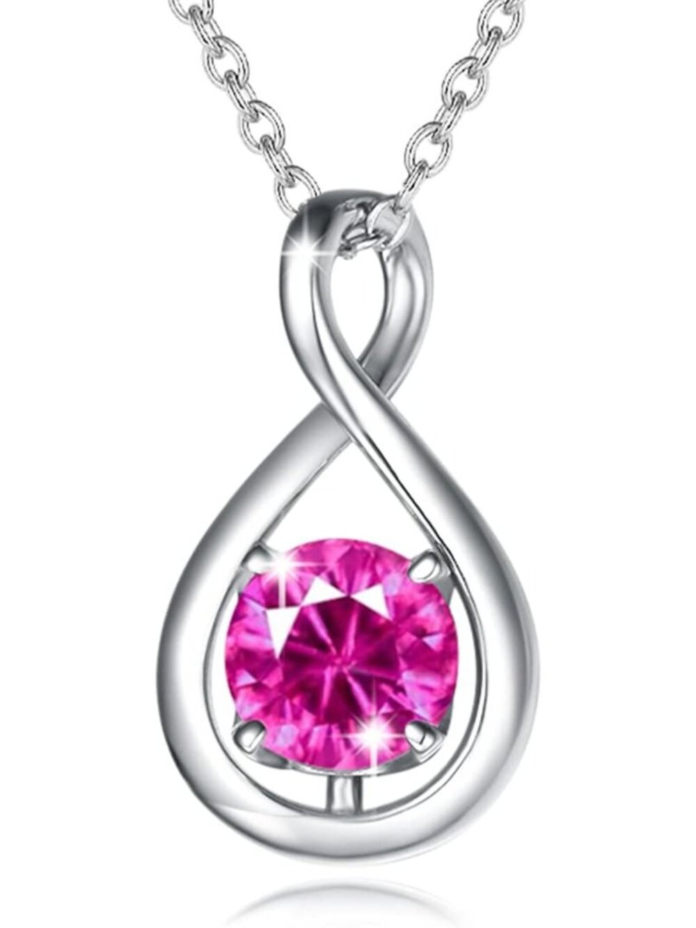 Dainty Infinity Birthstone Necklace in Sterling Silver - Elegant Pendant Jewelry